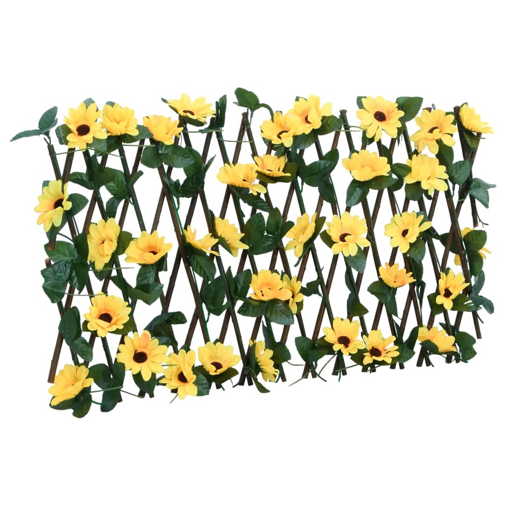 Kunstplant klimop op latwerk 5 st uittrekbaar 180x20 cm geel