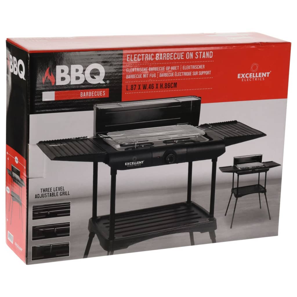 Barbecue elektrisch op standaard 2000 W zwart