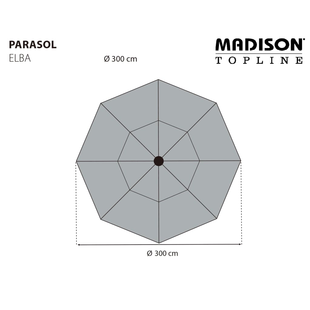 Parasol Elba 300 cm groen