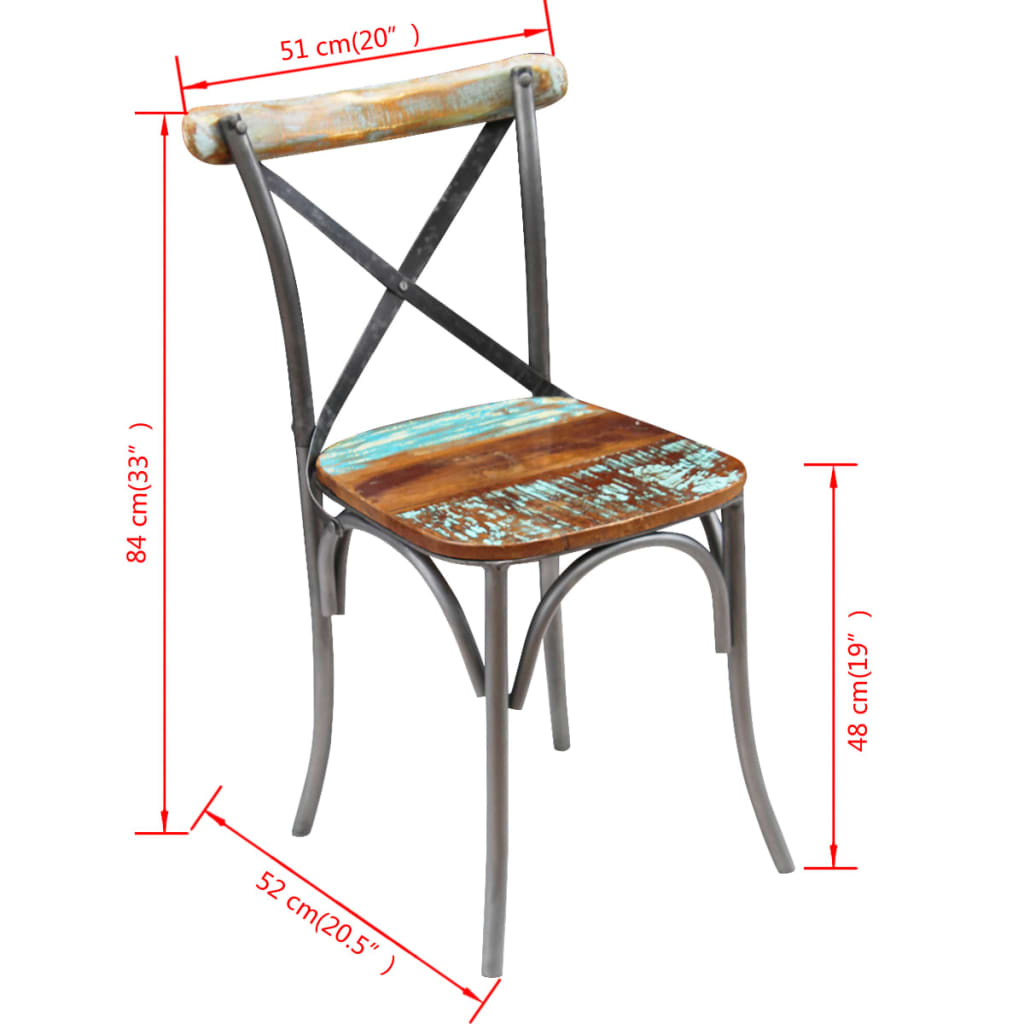 Eetkamerstoelen 6 st massief gerecycled hout