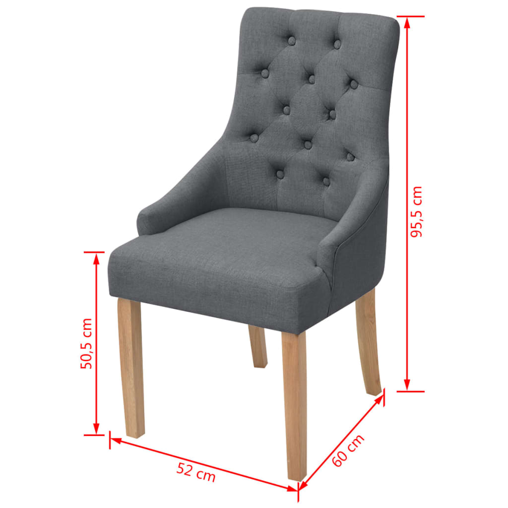 Eetkamerstoelen 6 st stof donkergrijs