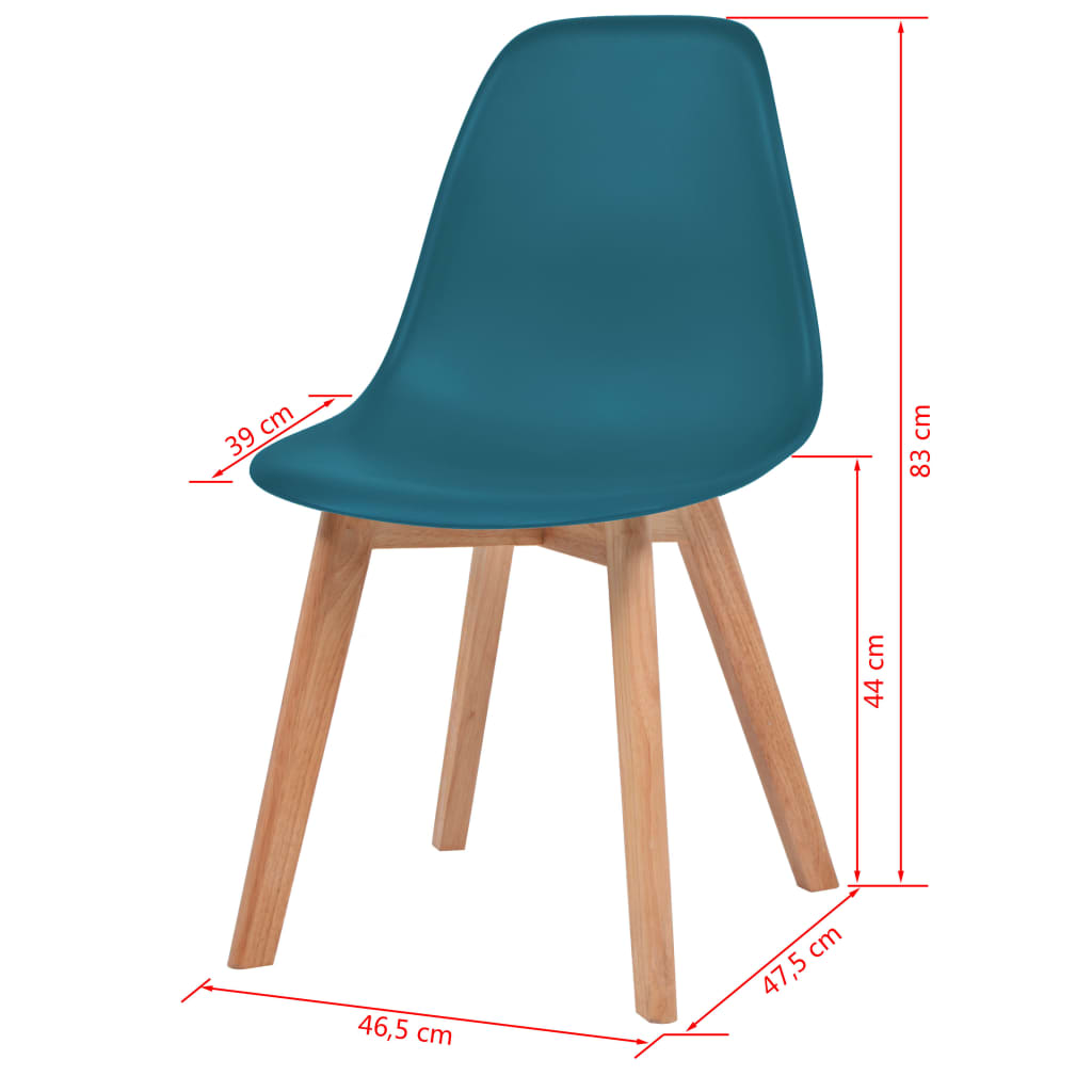 Eetkamerstoelen 6 st kunststof turquoise