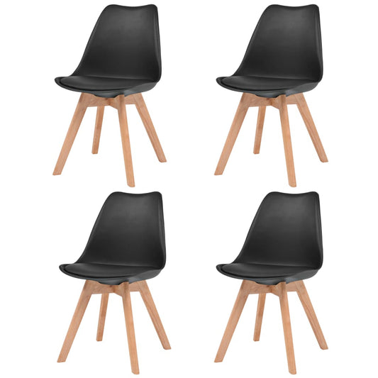 Eetkamerstoelen 4 st kunststof zwart