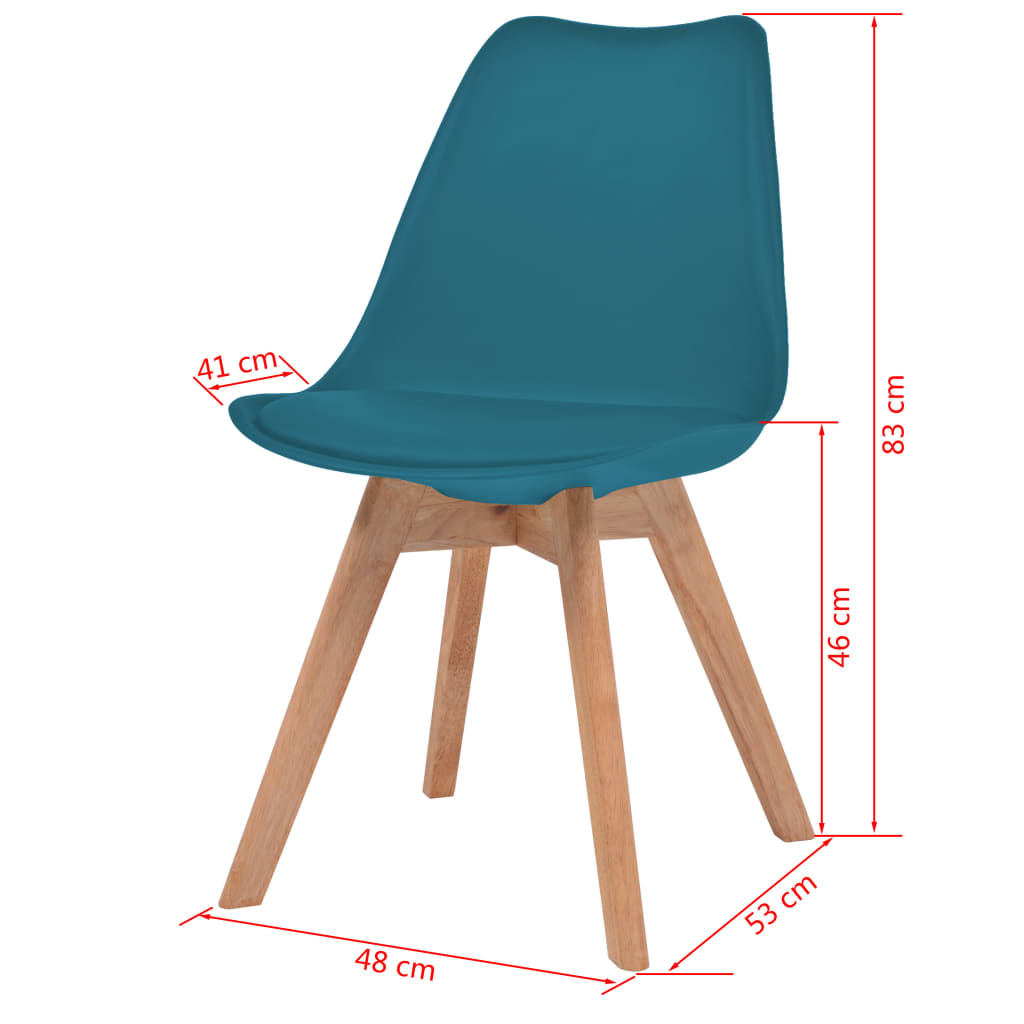 Eetkamerstoelen 6 st kunststof turquoise