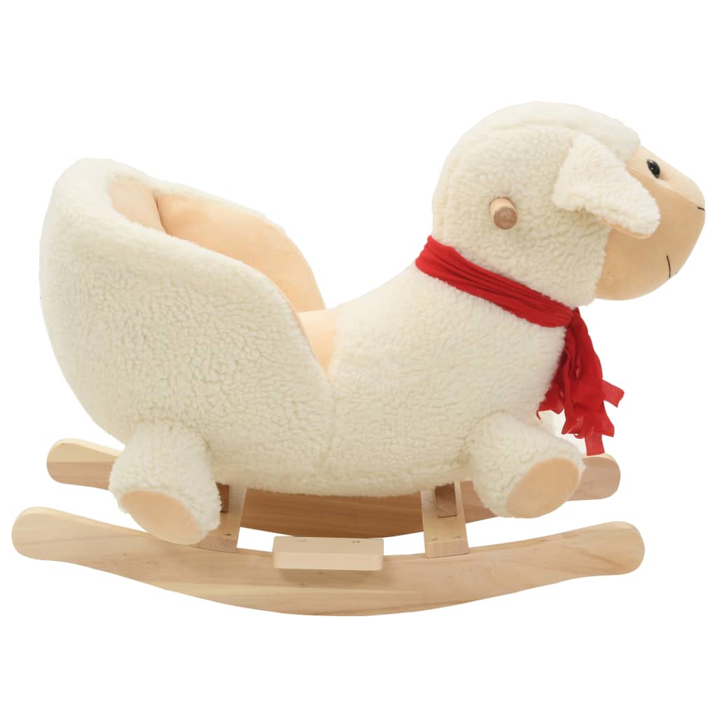 Hobbeldier schaap met rugleuning 60x32x50 cm pluche wit