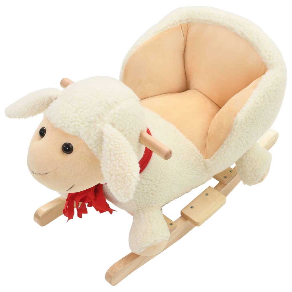 Hobbeldier schaap met rugleuning 60x32x50 cm pluche wit