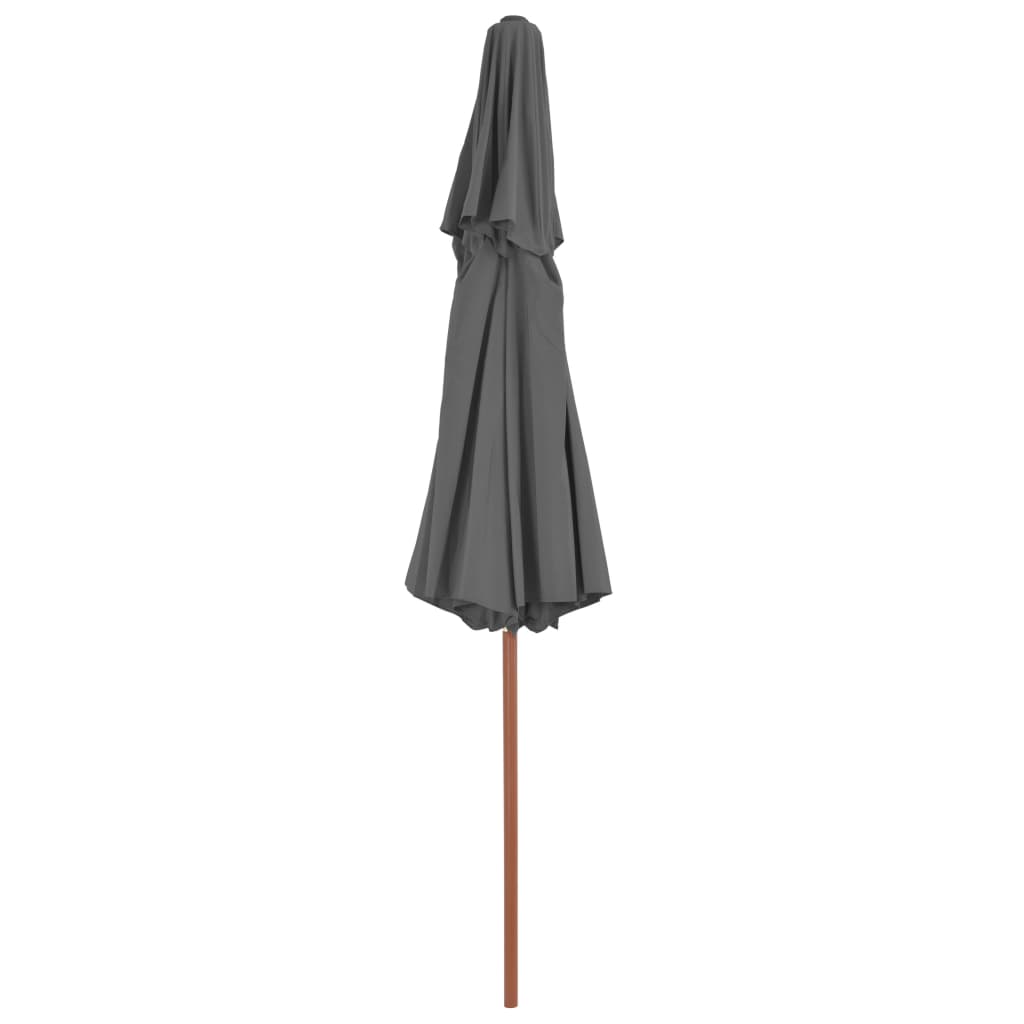 Parasol dubbeldekker met houten paal 270 cm antraciet