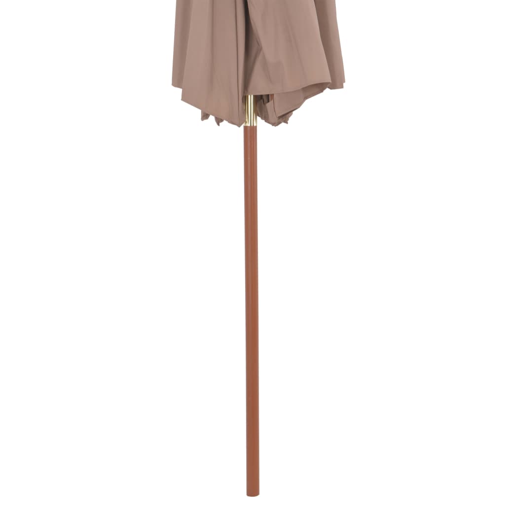 Parasol dubbeldekker met houten paal 270 cm taupe