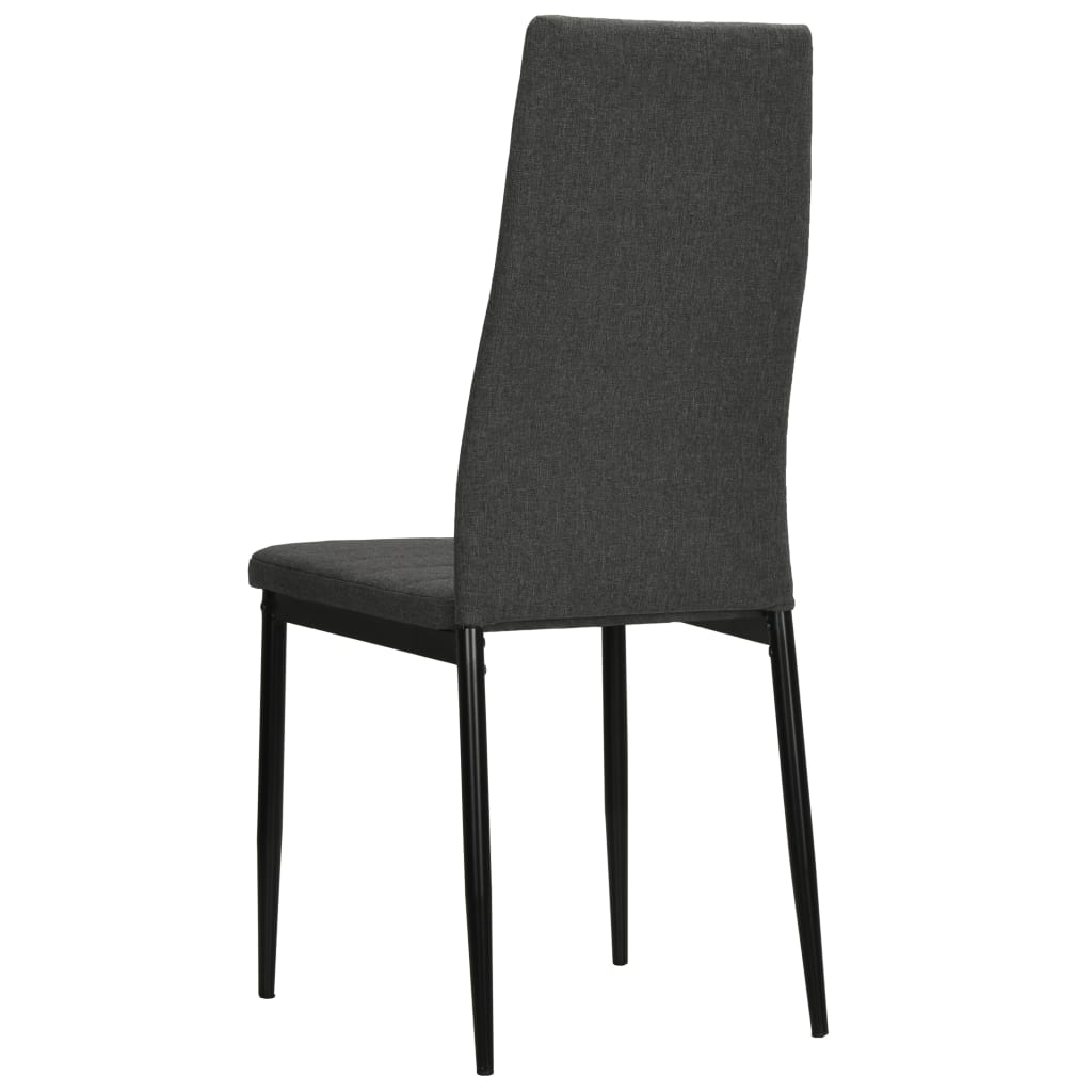 Eetkamerstoelen 6 st stof donkergrijs