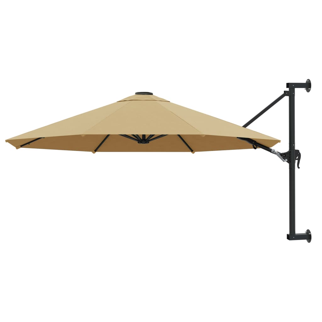 Wandparasol met metalen paal 300 cm taupe