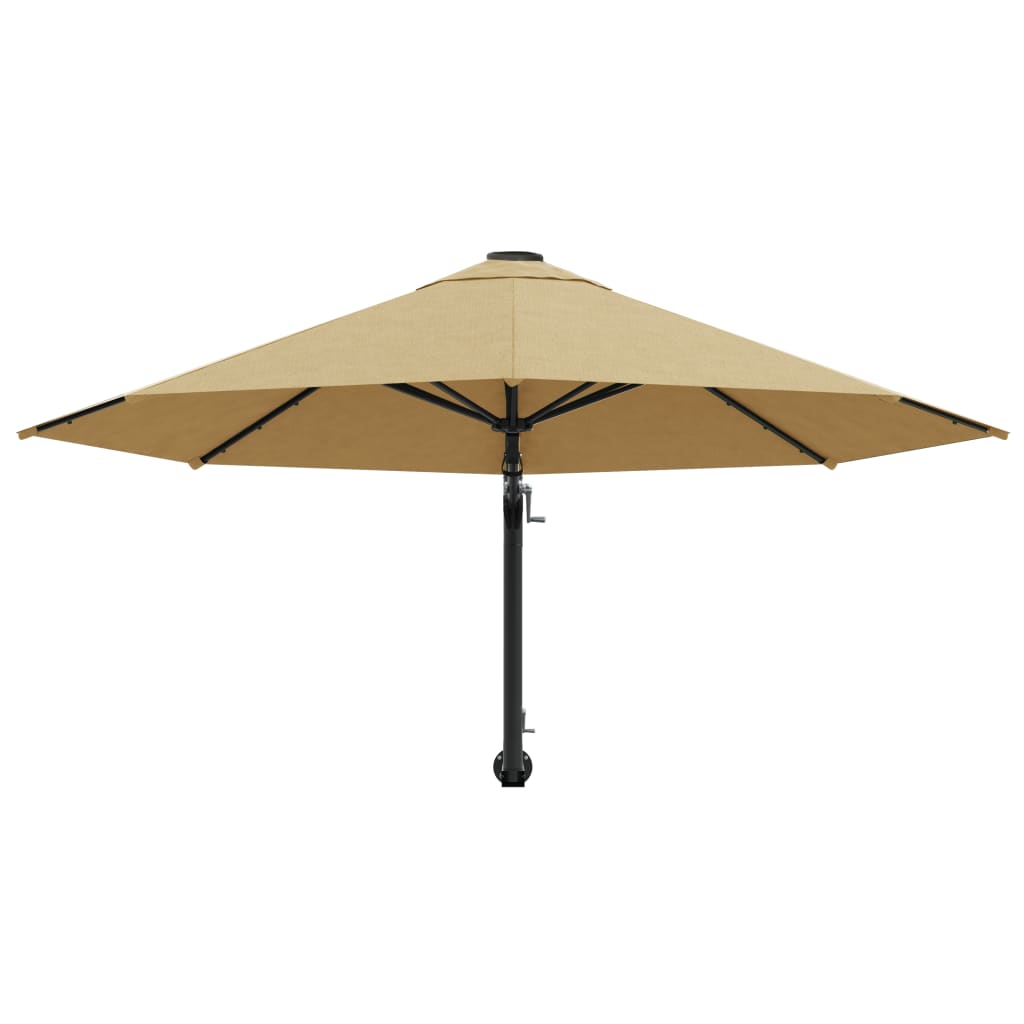 Wandparasol met metalen paal 300 cm taupe