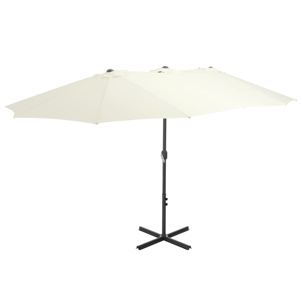 Parasol met aluminium paal 460x270 cm zandkleurig