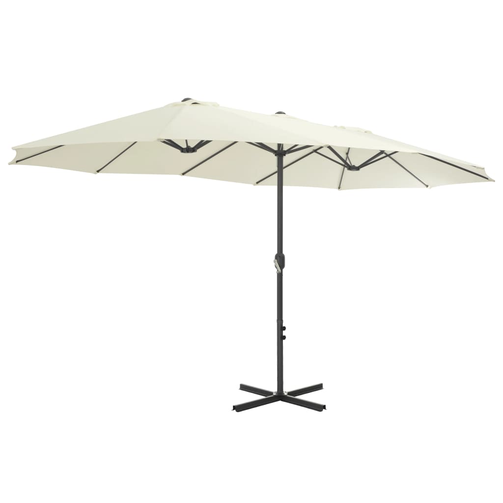 Parasol met aluminium paal 460x270 cm zandkleurig