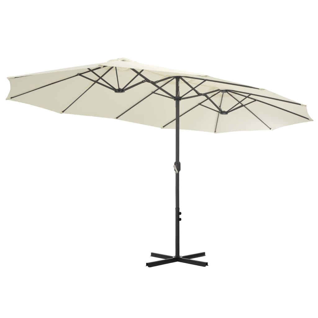 Parasol met aluminium paal 460x270 cm zandkleurig