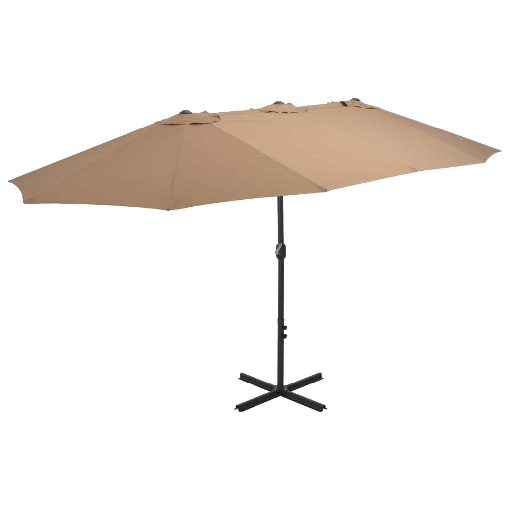 Parasol met aluminium paal 460x270 cm taupe