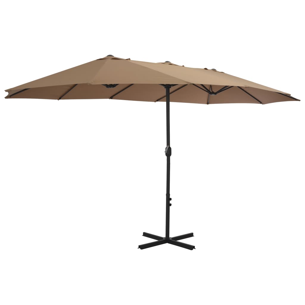 Parasol met aluminium paal 460x270 cm taupe