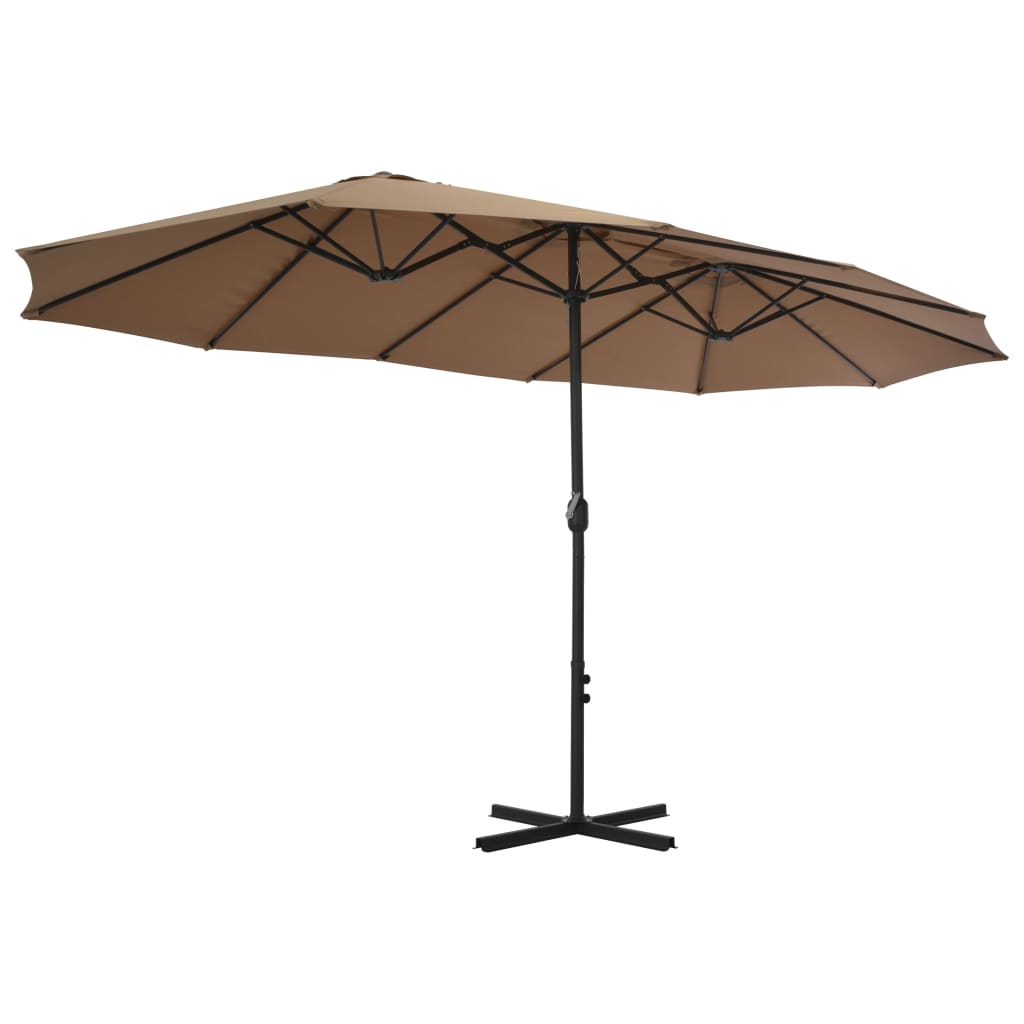 Parasol met aluminium paal 460x270 cm taupe