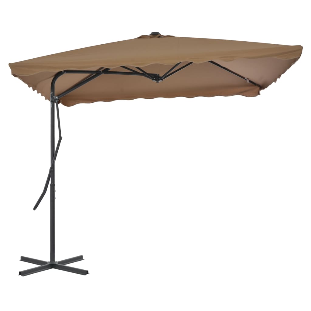 Parasol met stalen paal 250x250 cm taupe