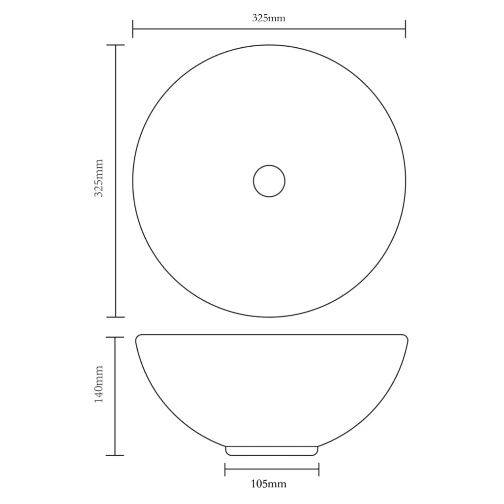 Badkamerwastafel met mengkraan rond keramiek wit