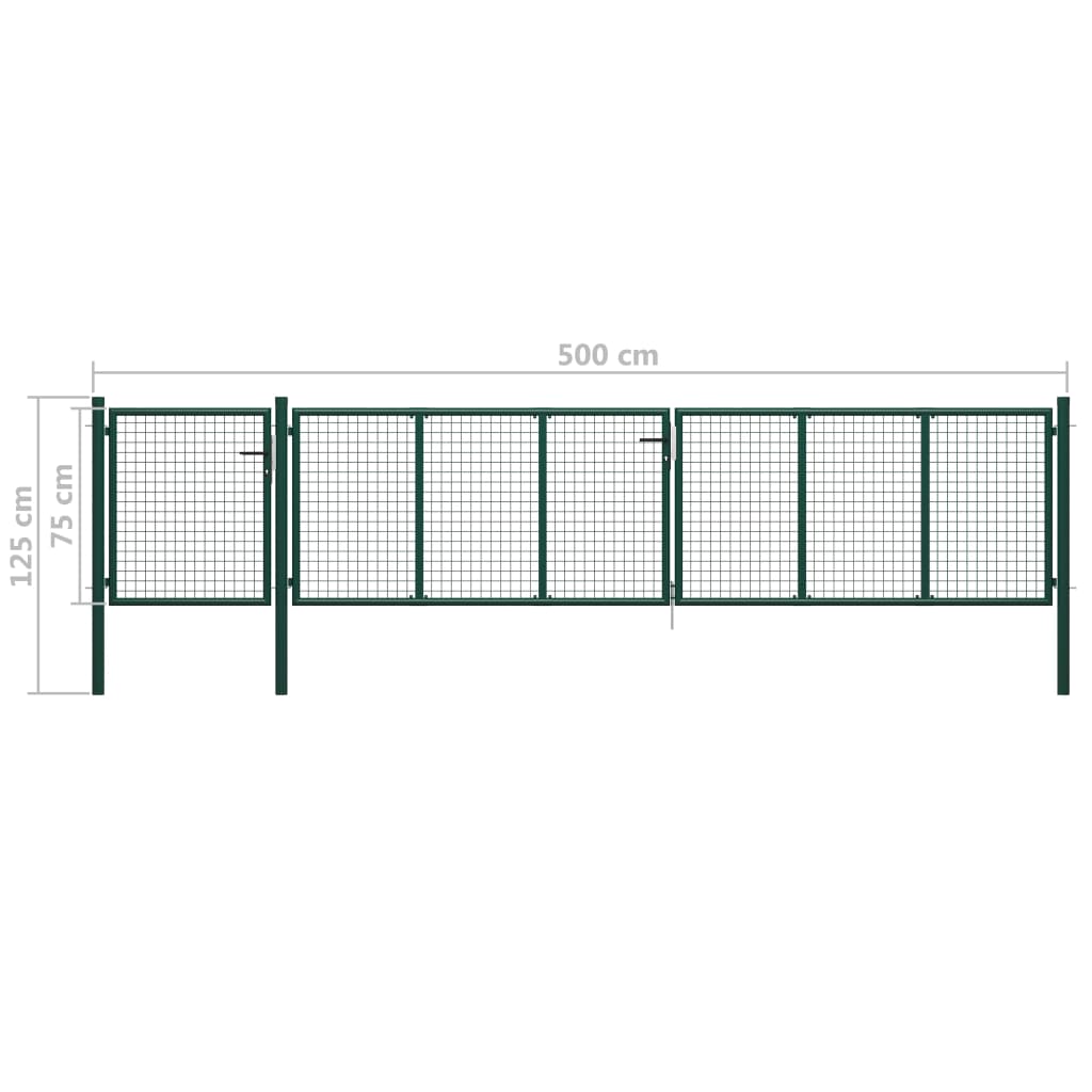 Poort 500x75 cm staal groen