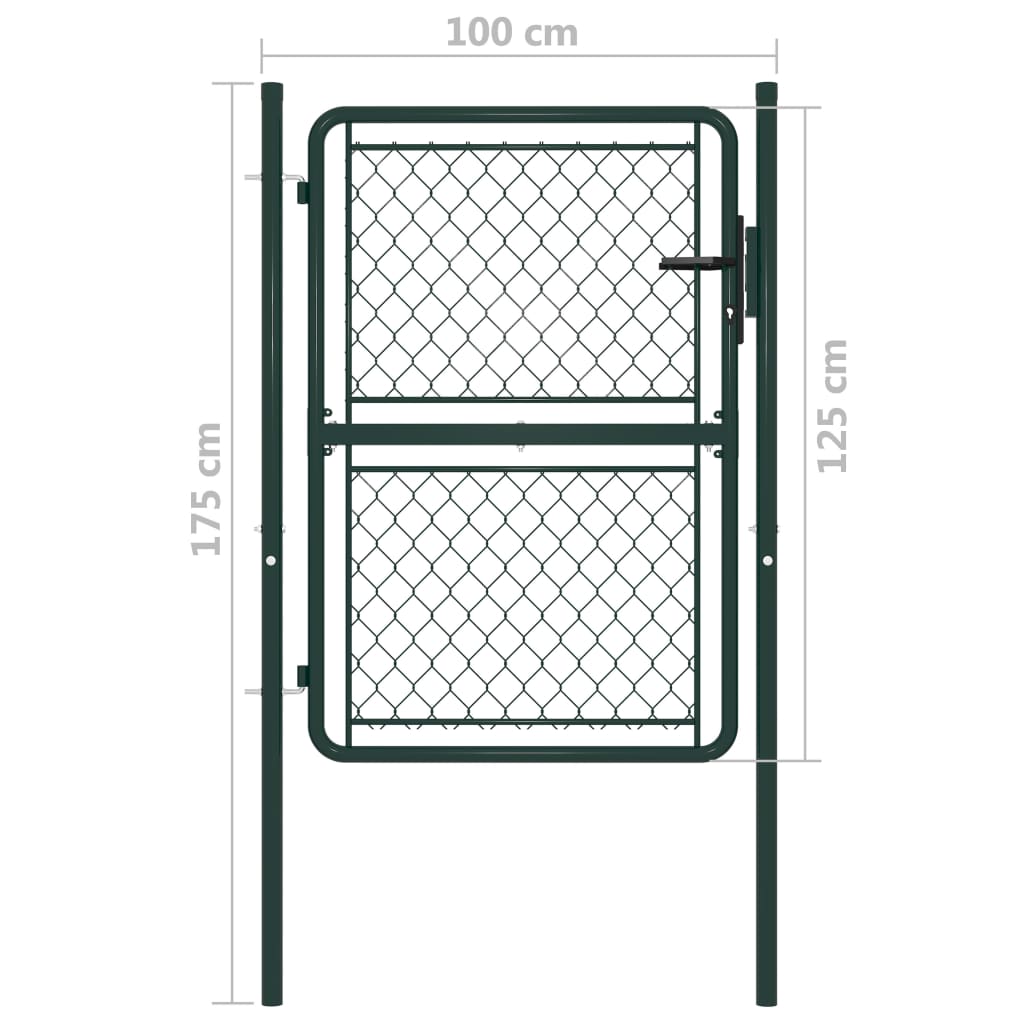 Poort 100x125 cm staal groen