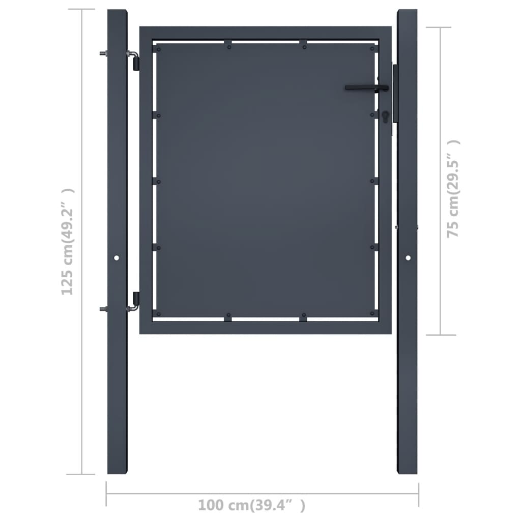 Poort 100x75 cm staal antraciet