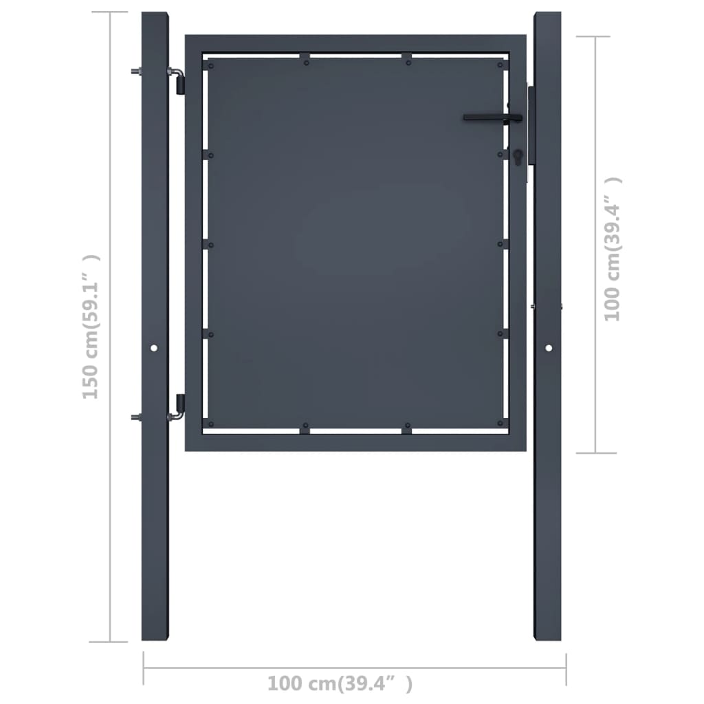 Poort 100x100 cm staal antraciet