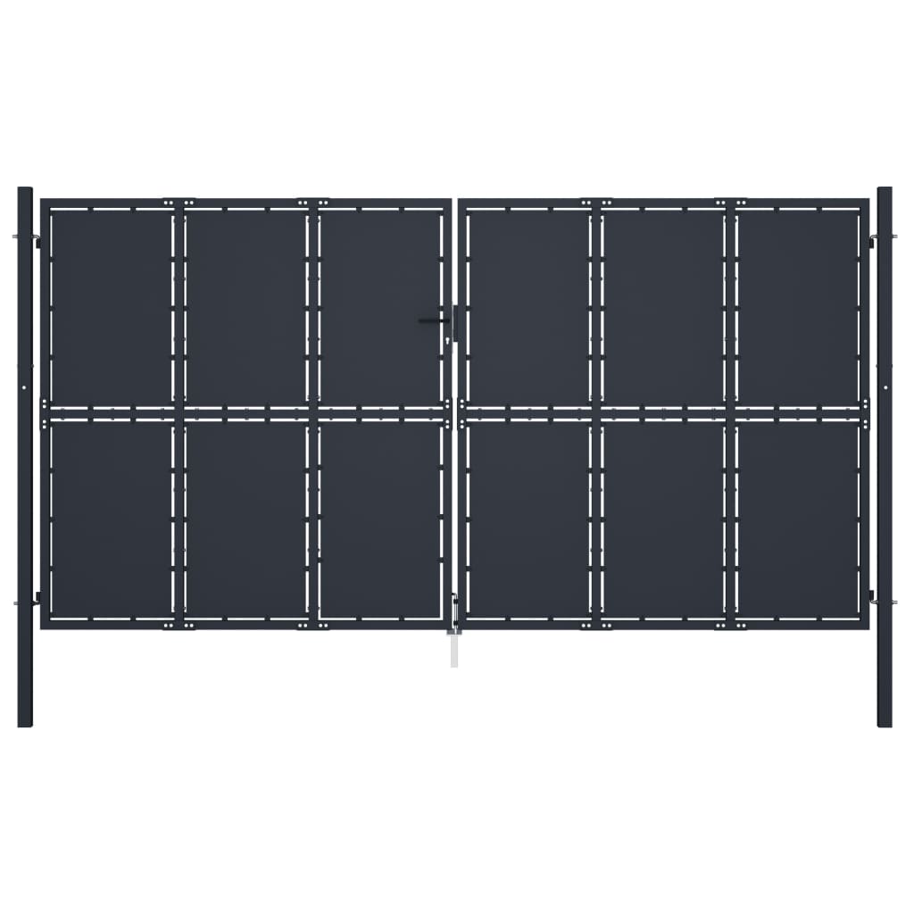 Poort 400x200 cm staal antraciet