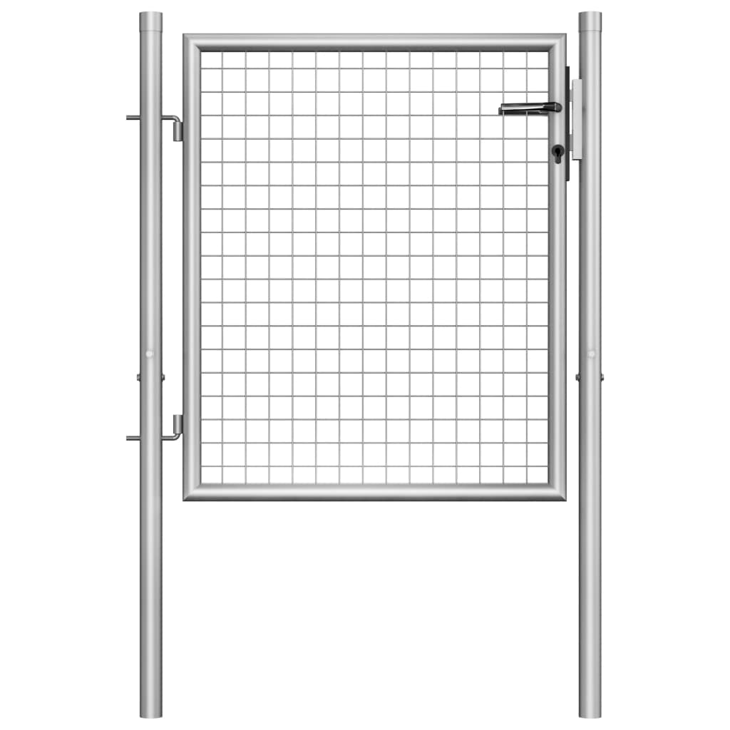 Poort 105x125 cm gegalvaniseerd staal zilverkleurig