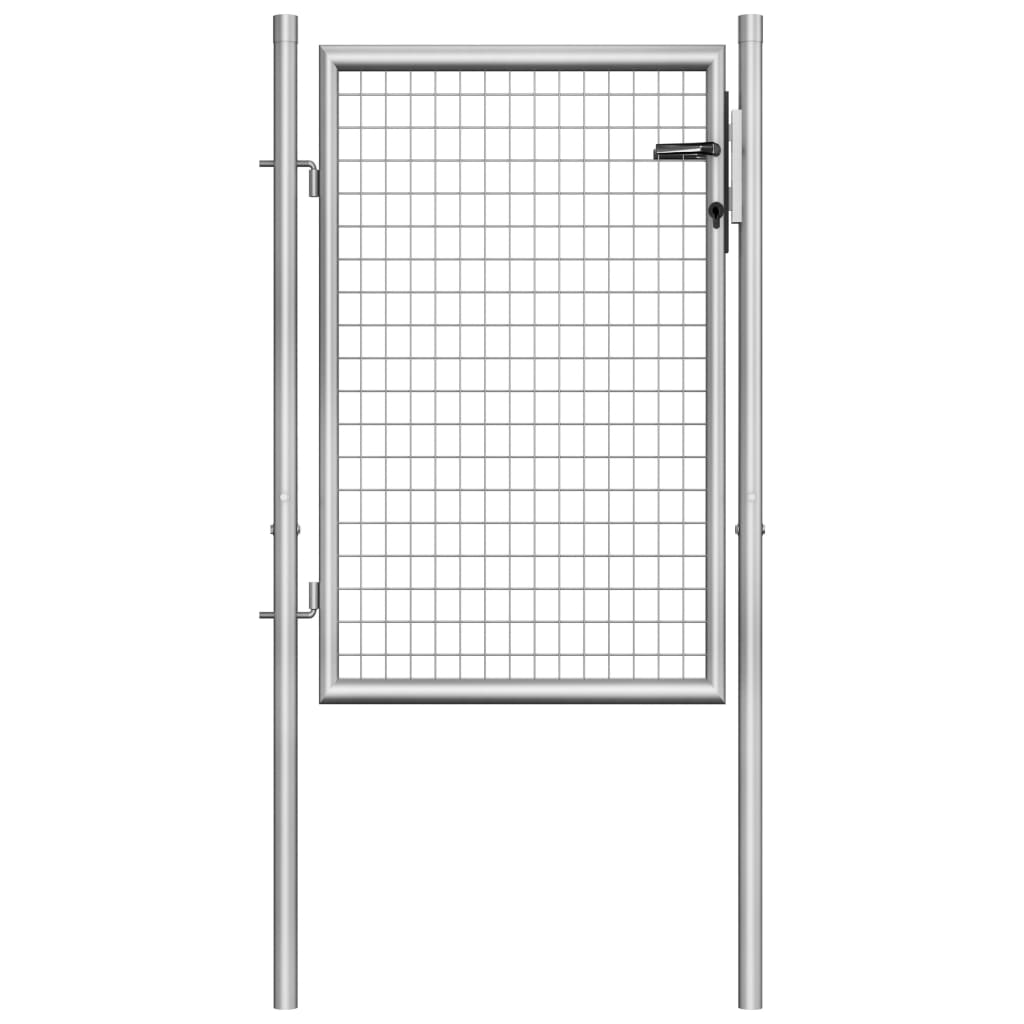 Poort 105x150 cm gegalvaniseerd staal zilverkleurig