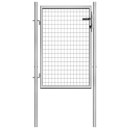 Poort 105x150 cm gegalvaniseerd staal zilverkleurig