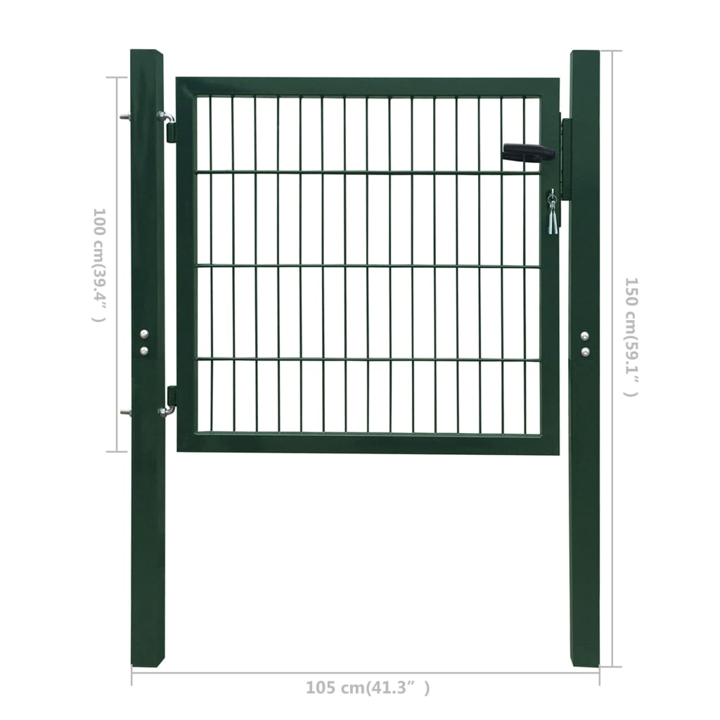 Poort 105x150 cm staal groen