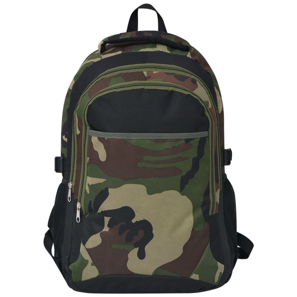 Rugzak voor school 40 L zwart en camouflage