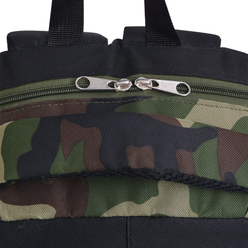 Rugzak voor school 40 L zwart en camouflage