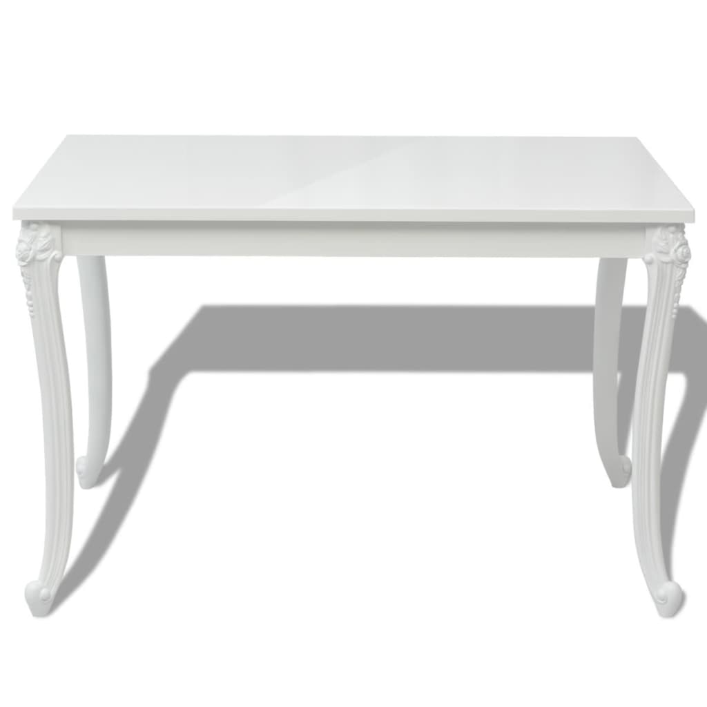 Eettafel 116x66x76 cm hoogglans wit