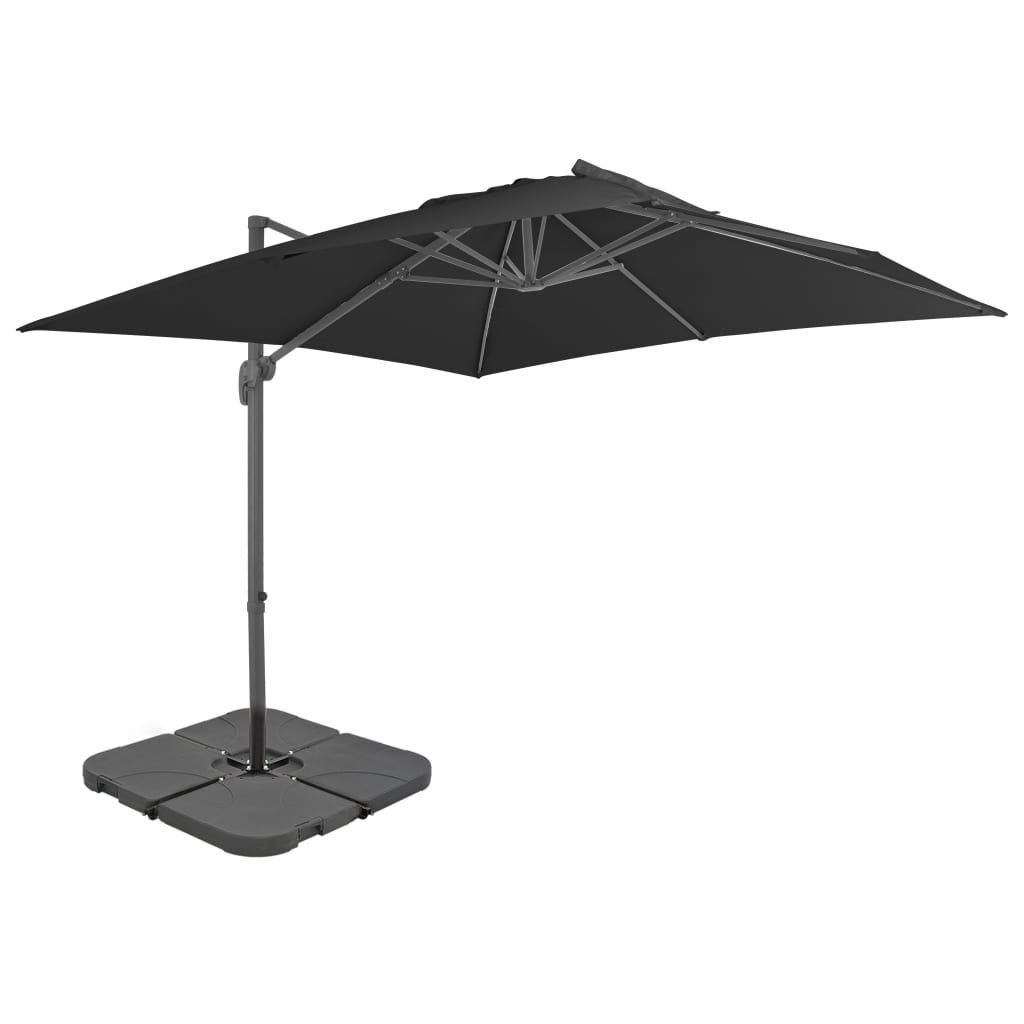 Parasol met draagbare voet antracietkleurig