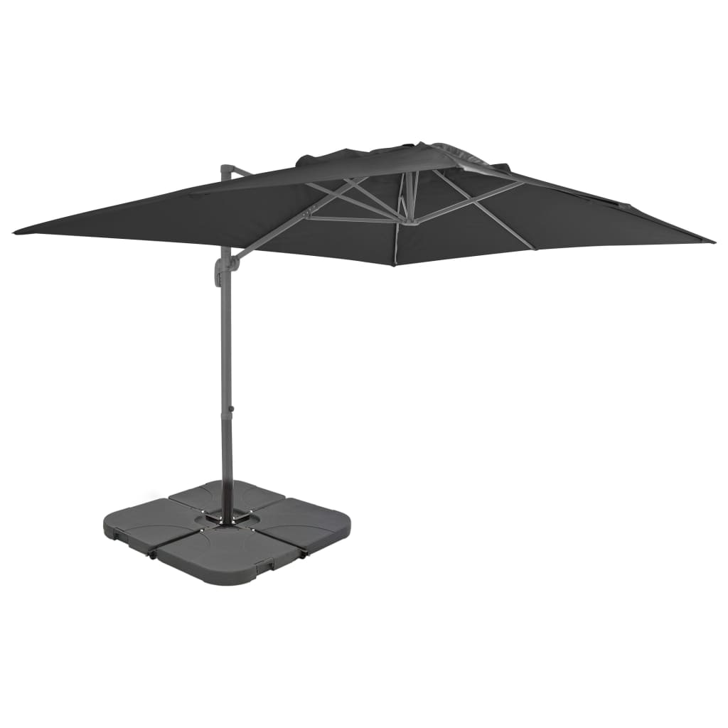 Parasol met draagbare voet antracietkleurig