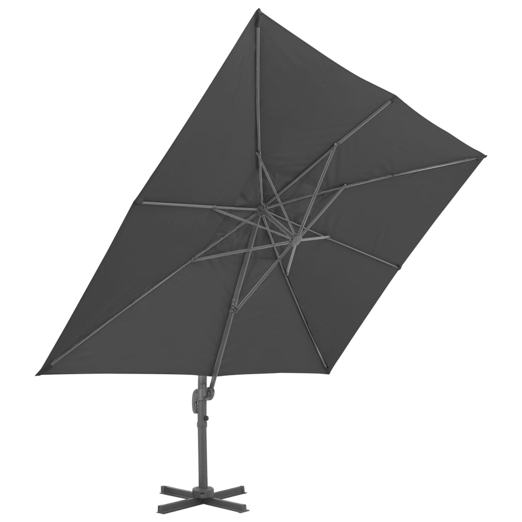 Parasol met draagbare voet antracietkleurig