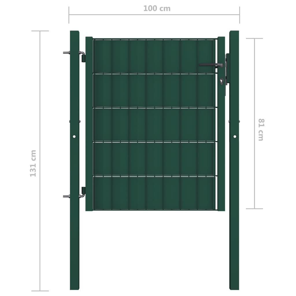 Poort 100x81 cm PVC en staal groen