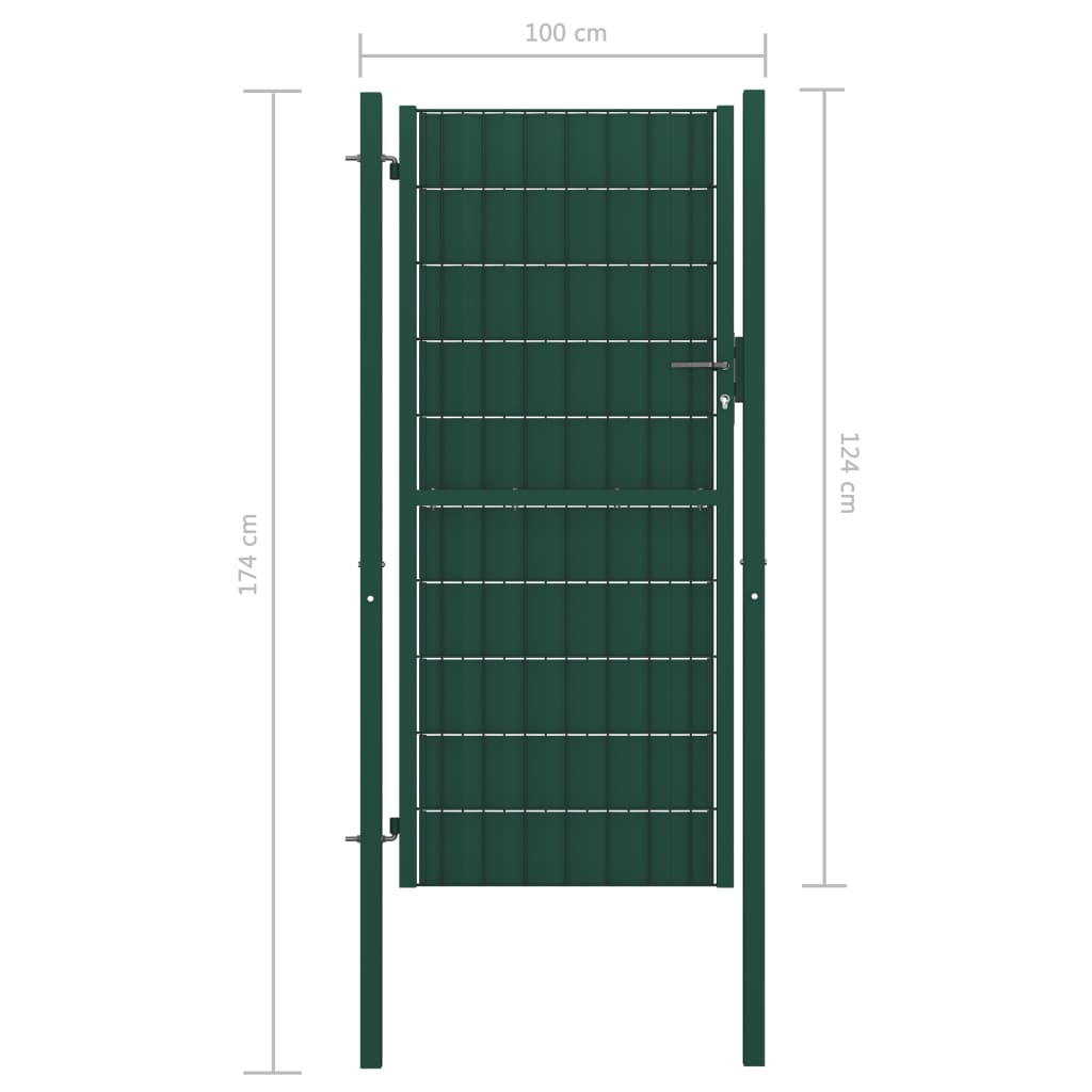 Poort 100x124 cm PVC en staal groen