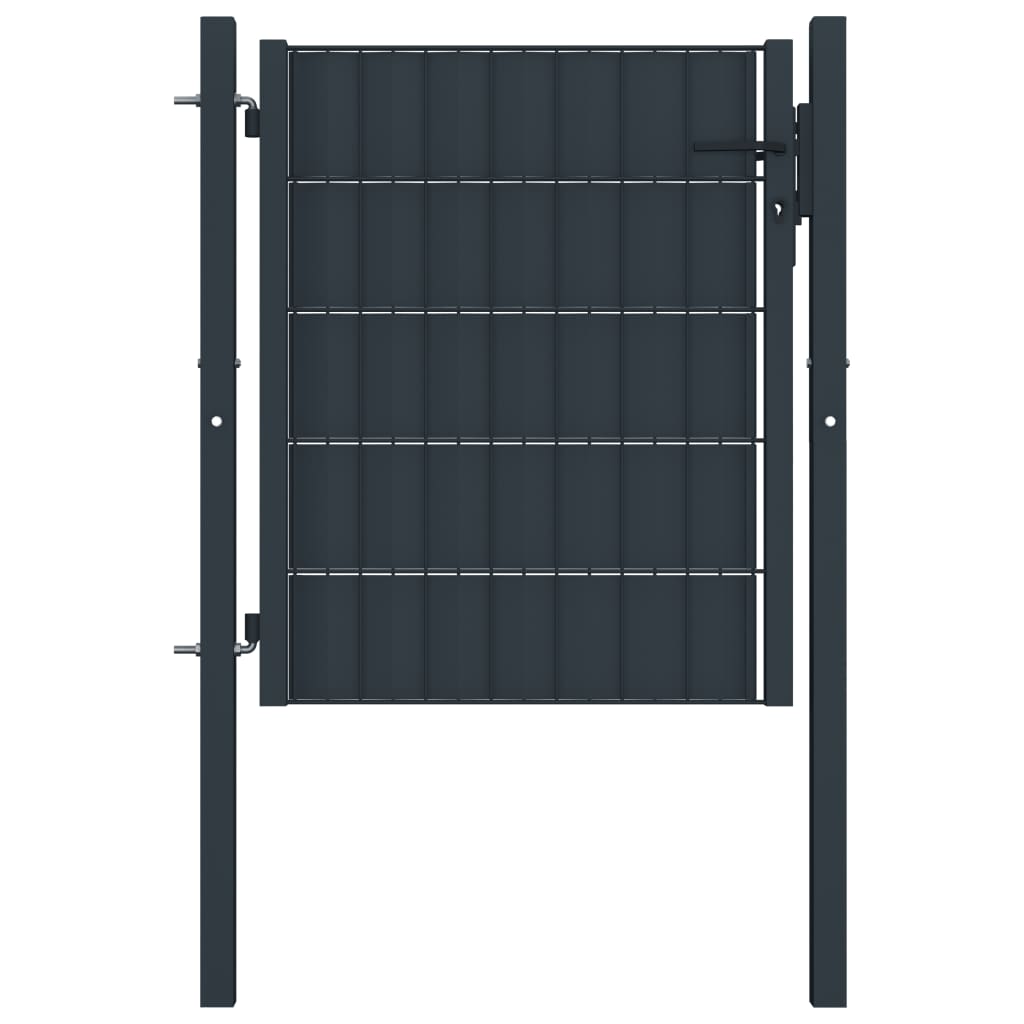 Poort 100x81 cm PVC en staal antracietkleurig