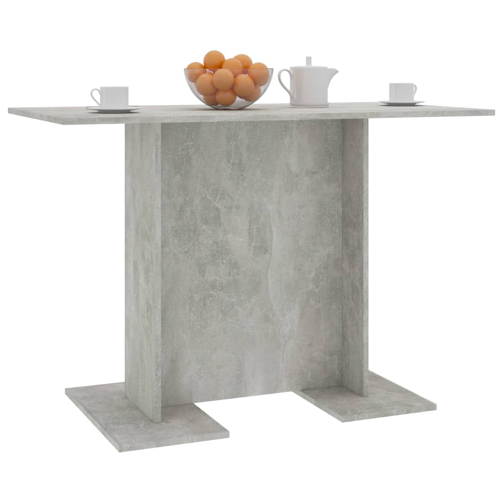 Eettafel 110x60x75 cm bewerkt hout betongrijs