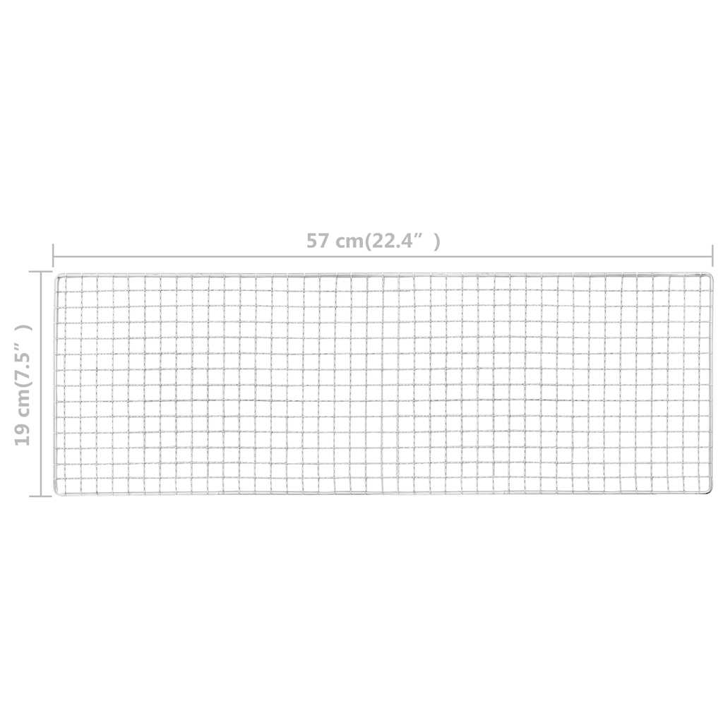 Campingbarbecue draagbaar 60x22,5x33 cm roestvrij staal