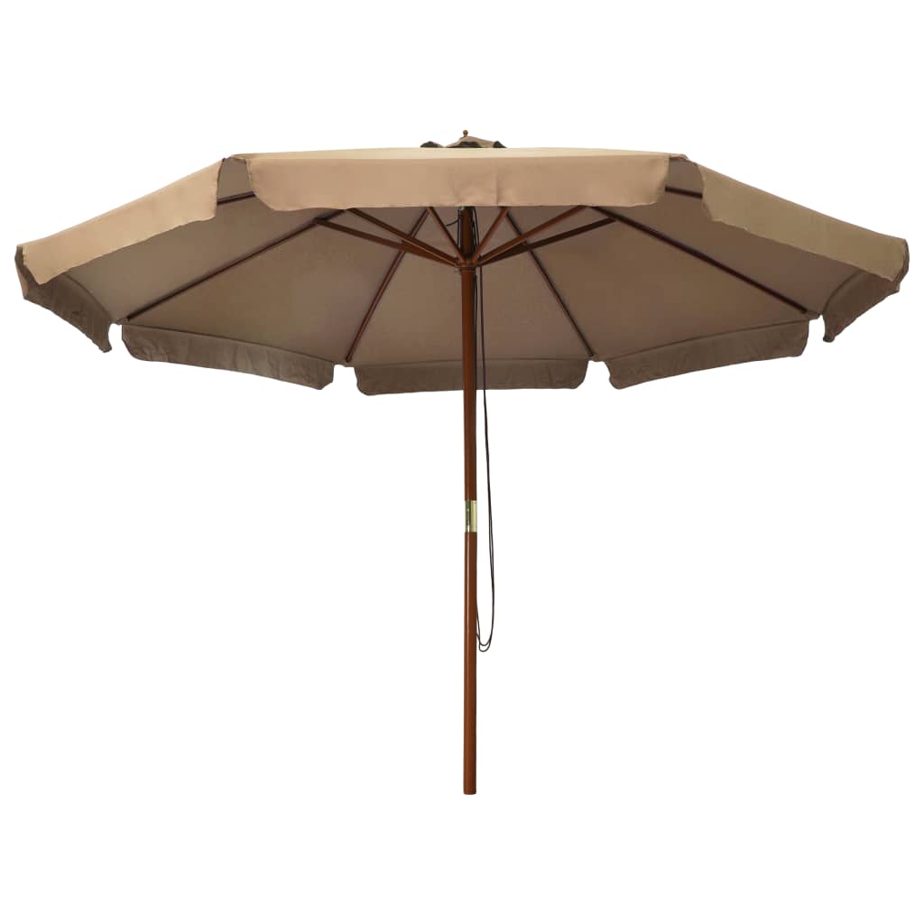 Parasol met houten paal 330 cm taupe