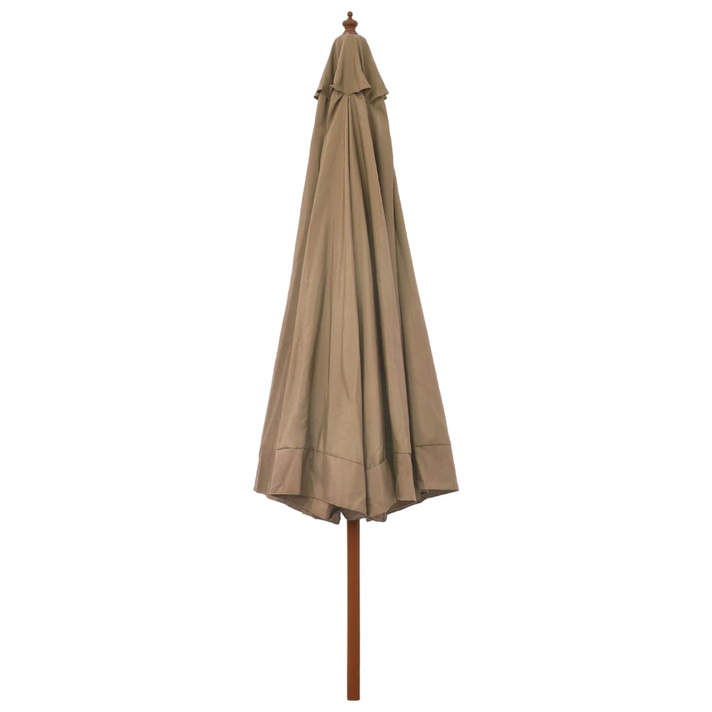 Parasol met houten paal 330 cm taupe