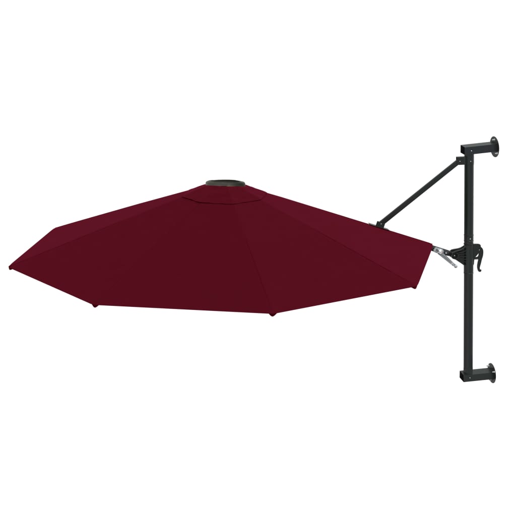 Wandparasol met metalen paal 300 cm bordeauxrood