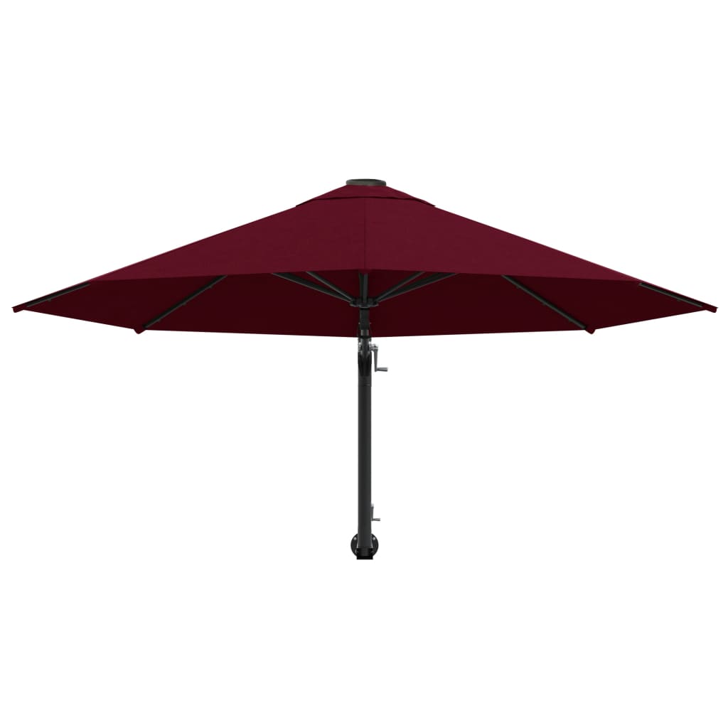 Wandparasol met metalen paal 300 cm bordeauxrood