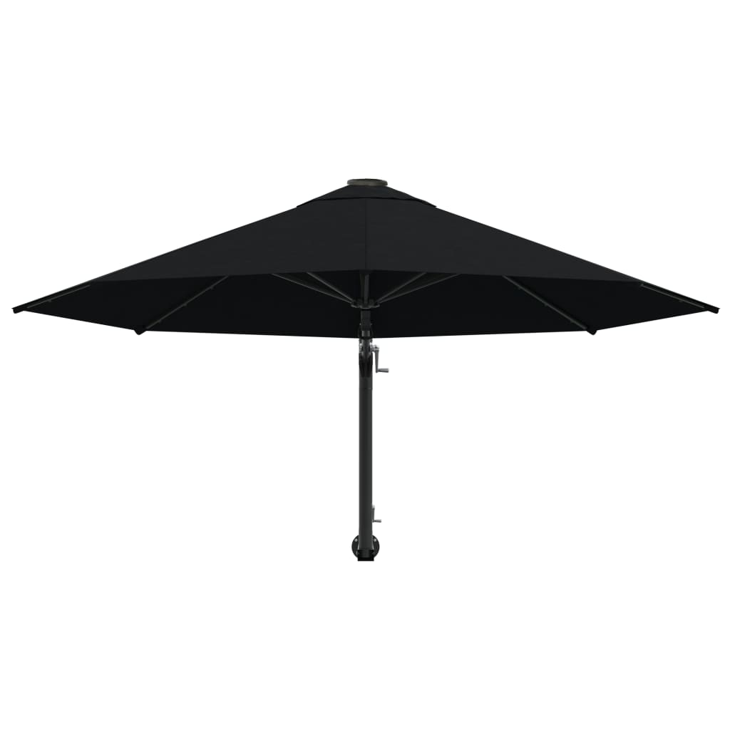 Wandparasol met metalen paal 300 cm zwart