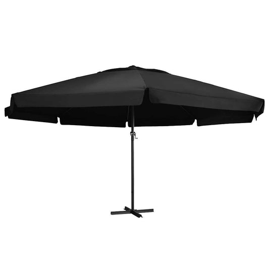 Parasol met aluminium paal 600 cm zwart