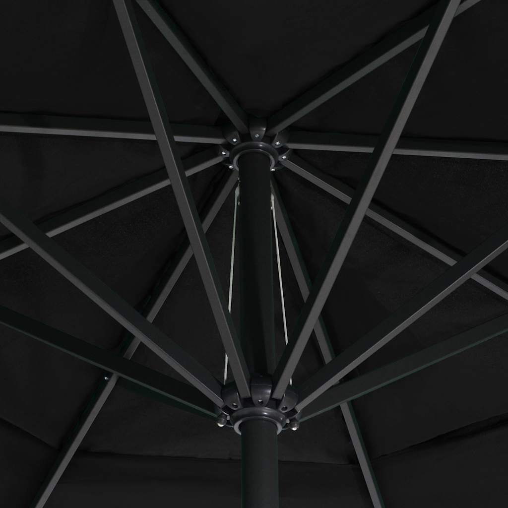 Parasol met aluminium paal 600 cm zwart